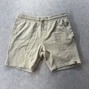 Big Star Men's 7.5" Heavyweight Cotton Draw String Sweat Shorts Khaki Size Large